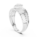 Virellane Chevron Accent Diamond Ring