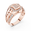 Celestine Oval Crest Round Diamond Ring