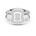 Celestine Oval Crest Round Diamond Ring