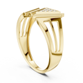 Elara V-Cascade Round Diamond Ring