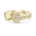 Celestia Linear Cascade Round Diamond Ring