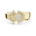 Avelisse Twin Arc Halo Pavé Diamond Ring
