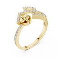 Avelienne Geometric Floral Diamond Ring