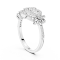 Lunavienne Oval Floral Halo Diamond Ring