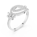 Lunavienne Oval Floral Halo Diamond Ring