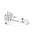 Lunavienne Oval Floral Halo Diamond Ring