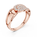 Lysavienne Pavé Cascade Round Diamond Ring