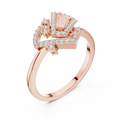 Virelliane Geometric Halo Diamond Ring