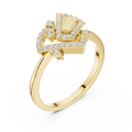 Virelliane Geometric Halo Diamond Ring