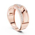 Aurevienne Linear Pavé Round Diamond Ring