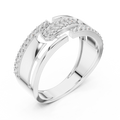 Aurevienne Linear Pavé Round Diamond Ring