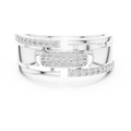 Aurevienne Linear Pavé Round Diamond Ring