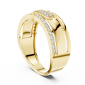 Aurevienne Linear Pavé Round Diamond Ring