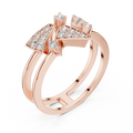 Elowen Tri-Panel Round Diamond Ring