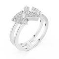 Elowen Tri-Panel Round Diamond Ring