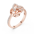 Elara Crescent Halo Round Diamond Ring