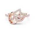 Elara Crescent Halo Round Diamond Ring
