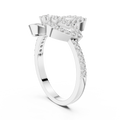 Elara Crescent Halo Round Diamond Ring