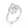 Elara Crescent Halo Round Diamond Ring