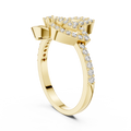Elara Crescent Halo Round Diamond Ring