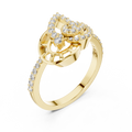 Elara Crescent Halo Round Diamond Ring