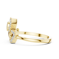 Seravielle Triple Petal Pavé Diamond Ring