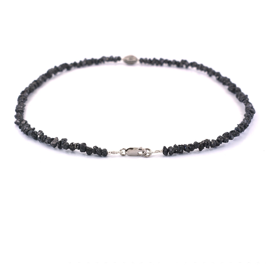 Certified  4 mm Black Rough Diamond Beads Necklace with Bracelet & Earrings Set! Amazing Collection & Gift for Someone Special. Certified! Free Diamond Studs. - ZeeDiamonds