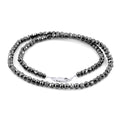 6 mm 100% Certified Round Cut Black Diamond Beads Necklace In 925 Silver - ZeeDiamonds