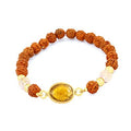 Natural Nepal Rudraksh and Yellow Sapphire Pukhraj Energized Bracelet - ZeeDiamonds