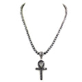 Derek Jeter Men's Black Diamond Necklace with God Eye Cross - ZeeDiamonds