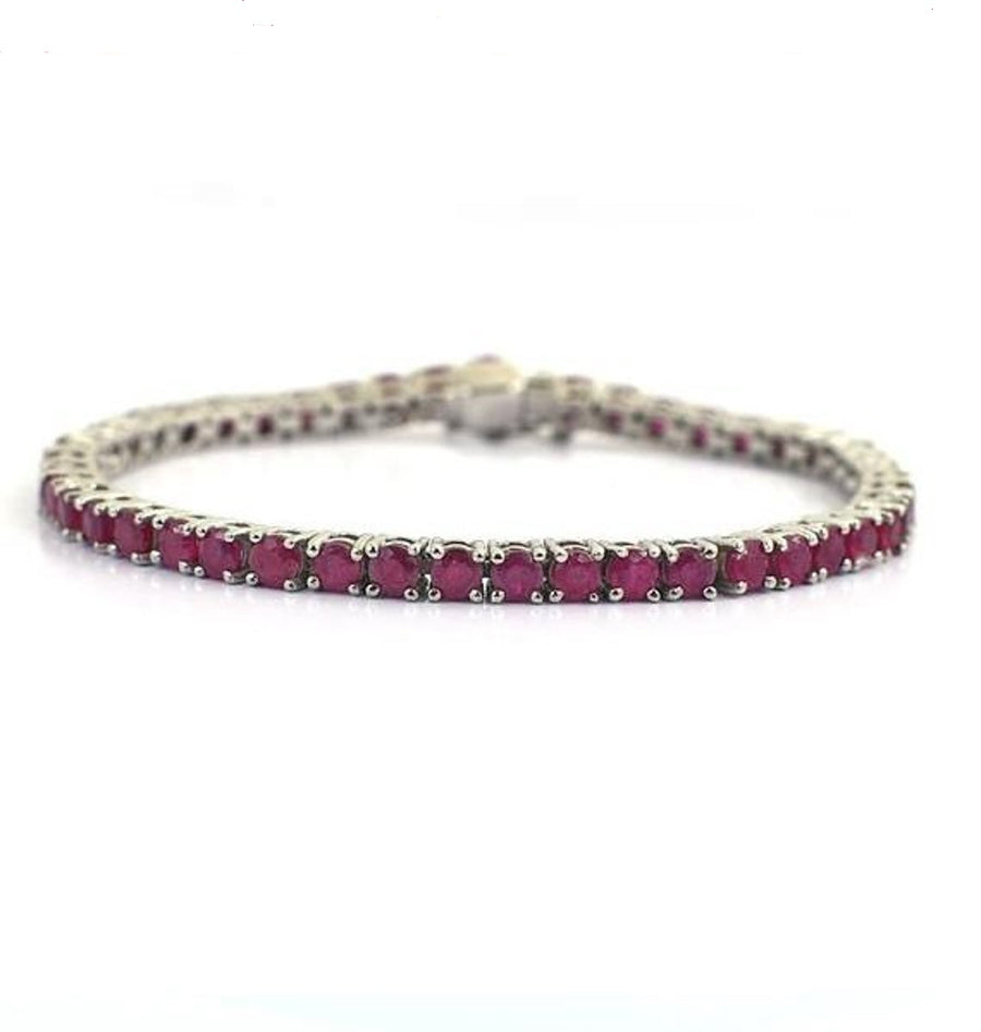 Elegant 3 mm Faceted African Ruby Bracelet With Silver Clasp, Birthday Gift,Unisex Bracelet, AAA Quality, Great Shine & Luster ! - ZeeDiamonds