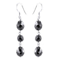 6 mm, 21 Ct Round and Drop Shape Black Diamonds Earrings - ZeeDiamonds