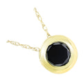 3 Ct Black Diamond Solitaire Bezel Pendant 14K Yellow Gold, Men's Jewelry, Gift - ZeeDiamonds