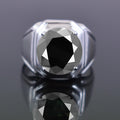 4 ct, 5 ct, 6 ct AAA Certified Round Brilliant Cut Black Diamond Unisex Heavy Ring in 925 Silver. Great Shine & Latest Collection - ZeeDiamonds