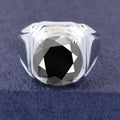 4 ct, 5 ct, 6 ct AAA Certified Round Brilliant Cut Black Diamond Unisex Heavy Ring in 925 Silver. Great Shine & Latest Collection - ZeeDiamonds