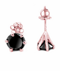 AAA Quality 1ct to 3ct Diamond Solitaire Studs in 14kt Rose Gold,Yellow,White or Black Gold Option - ZeeDiamonds