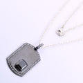 AAA 5.0 Cts Diamond Tag Necklace,Diamond Dog Tag, Gift For Son,Boyfriend,Partner - ZeeDiamonds