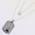AAA 5.0 Cts Diamond Tag Necklace,Diamond Dog Tag, Gift For Son,Boyfriend,Partner - ZeeDiamonds