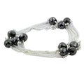Single Row Black Diamond Chain Necklace in Sterling Silver - ZeeDiamonds
