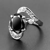 2 Ct AAA Certified Gorgeous Black Diamond Ring with Diamond Accents-Unique Design & Great Sparkle