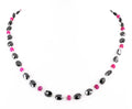 Stunning Oval Fancy Black Diamond Beads And Ruby Beads Necklace - ZeeDiamonds