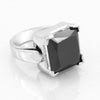 3.10 CT BLACK PRINCESS CUT DIAMOND ENGAGEMENT RING in Silver - ZeeDiamonds