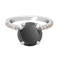 2 ct, 3 Ct Black Diamond Ring with White Diamond Accents - ZeeDiamonds