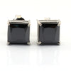 2.50 Ct AAA Certified Princess Cut Black Diamond Solitaire Studs in 925 Silver, Ideal Gift for Anniversary,Birthday