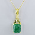 Elegant 10ct Energized & Certified Emerald Gemstone Astrology Pendant - ZeeDiamonds