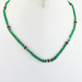 77 Ct Certified Emerald Gemstone Necklace with Ruby Beads, Great Gift - ZeeDiamonds