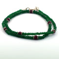 77 Ct Certified Emerald Gemstone Necklace with Ruby Beads, Great Gift - ZeeDiamonds