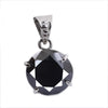 6 Ct Round Cut Black Diamond Pendant in 925 Sterling Silver- Free Chain