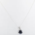 6 Ct Round Cut Black Diamond Pendant in 925 Sterling Silver- Free Chain - ZeeDiamonds