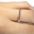 Designer Black Diamond Ring Band in Sterling Silver - ZeeDiamonds